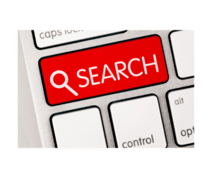 The search button on the keyboard of a laptop computer stock photo