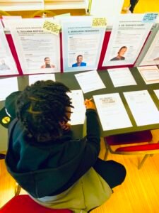 Participant completing activities