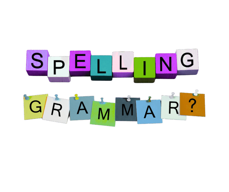 Coloured-blocks-spelling-the-words-spelling-and-grammar