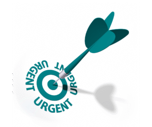 Arrow-in-a-bullseye-surrounded-by-the-word-urgent-3-times