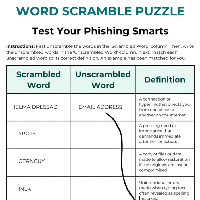 Word Scramble Puzzle